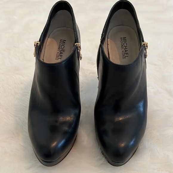 MICHAEL Michael Kors Black Leather & Python York Ankle Boots Size 10 - Picture 4 of 14